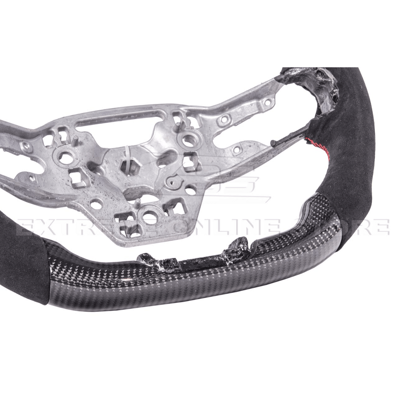 Ford Mustang S650 Carbon Fiber Alcantara Steering Wheel Red Stripe 2024-Up
