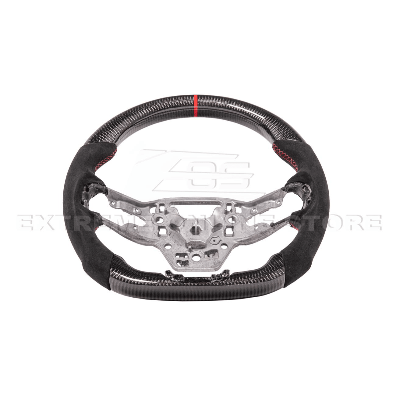 Ford Mustang S650 Carbon Fiber Alcantara Steering Wheel Red Stripe 2024-Up