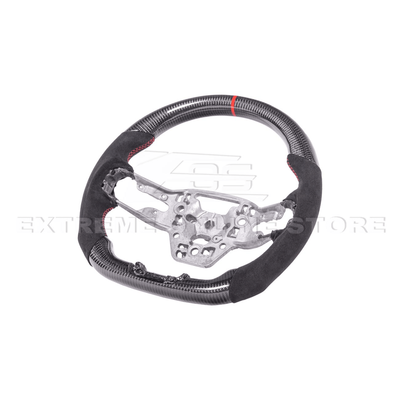 Ford Mustang S650 Carbon Fiber Alcantara Steering Wheel Red Stripe 2024-Up