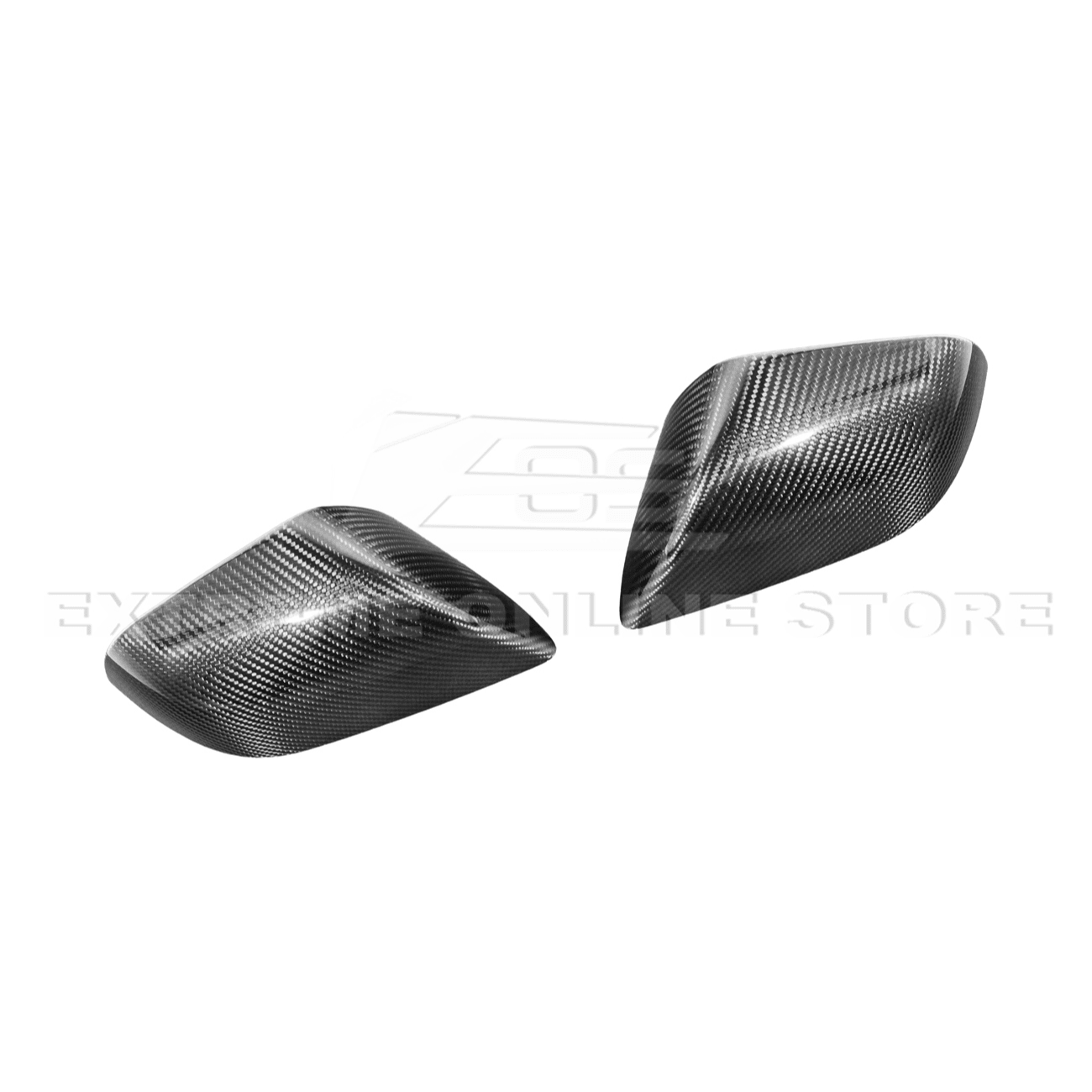 Tesla Model 3 Dry Carbon Fiber Tape On Side Mirror Cap Covers Pair 2024-Up
