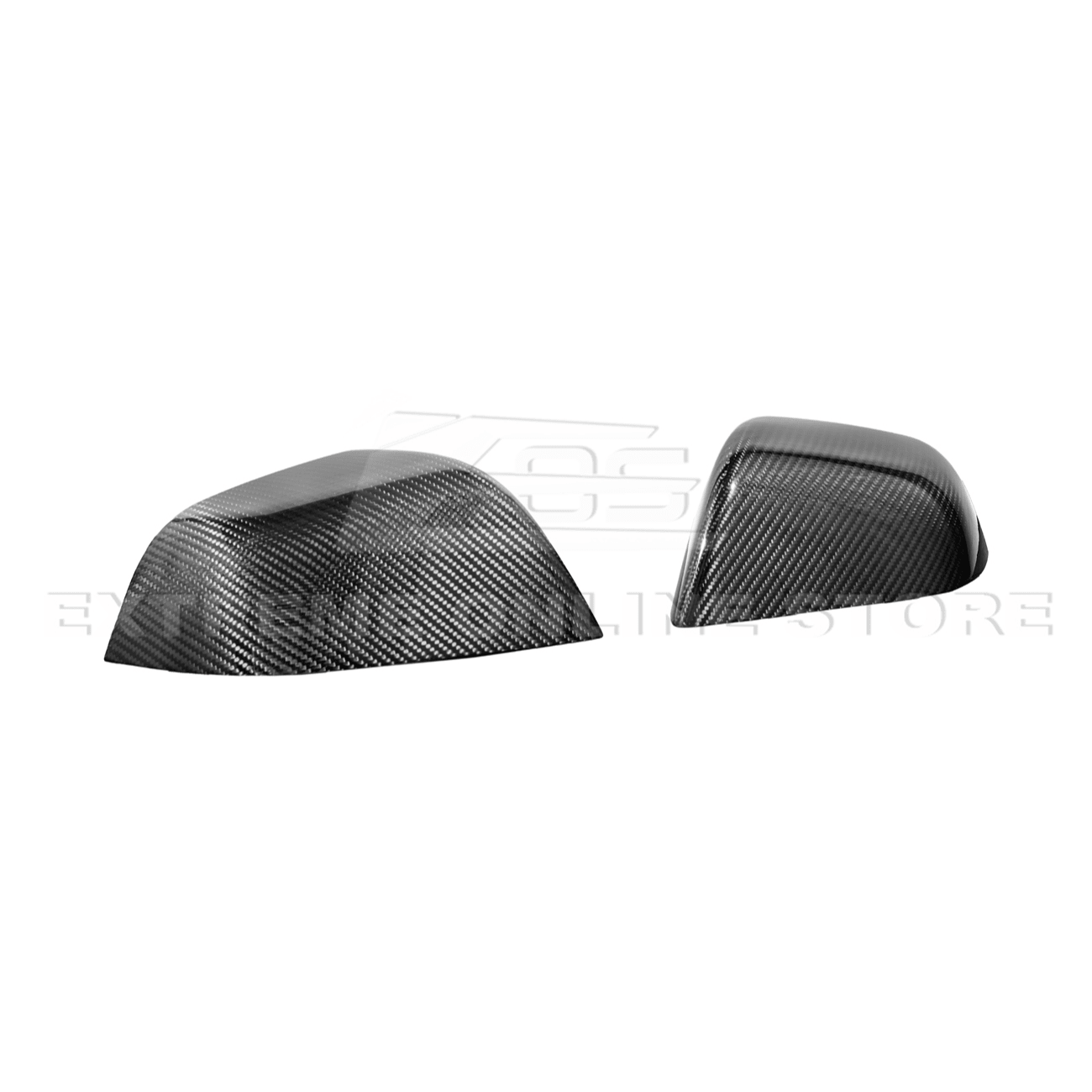 Tesla Model 3 Dry Carbon Fiber Tape On Side Mirror Cap Covers Pair 2024-Up
