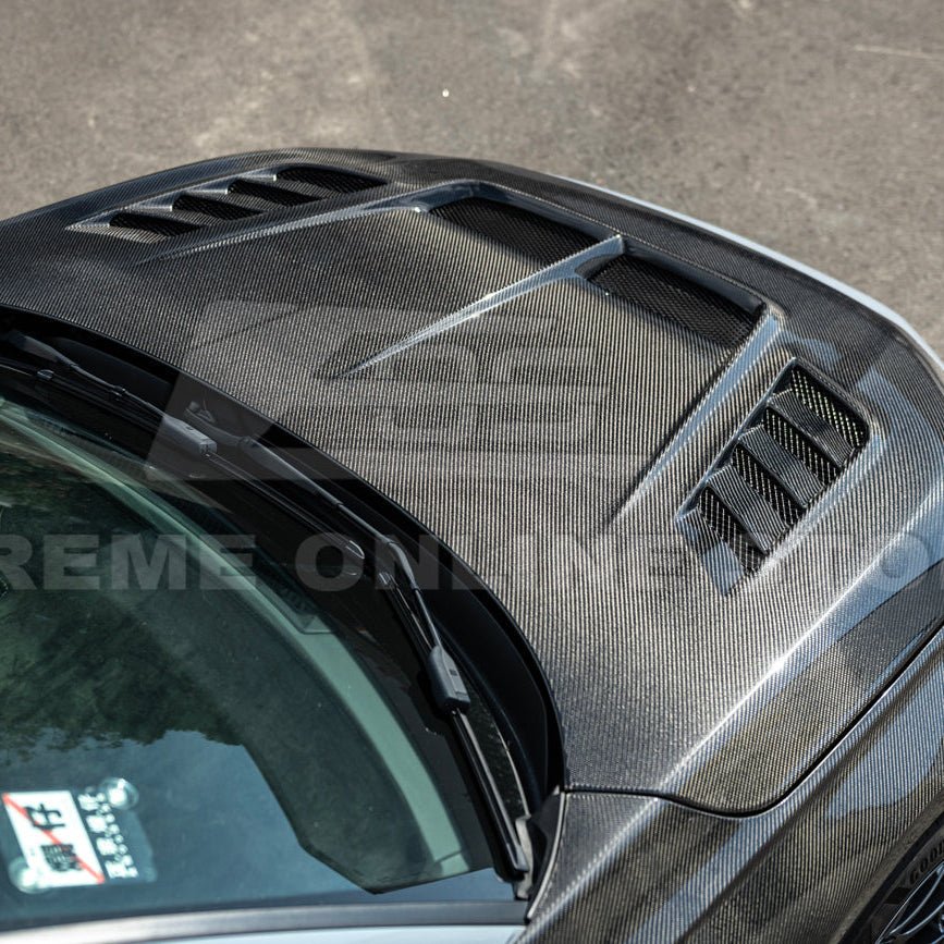 Honda Civic 11th Gen Varis Style Carbon Fiber Front Vented Hood with FL5 Fender Kit 2022-Up