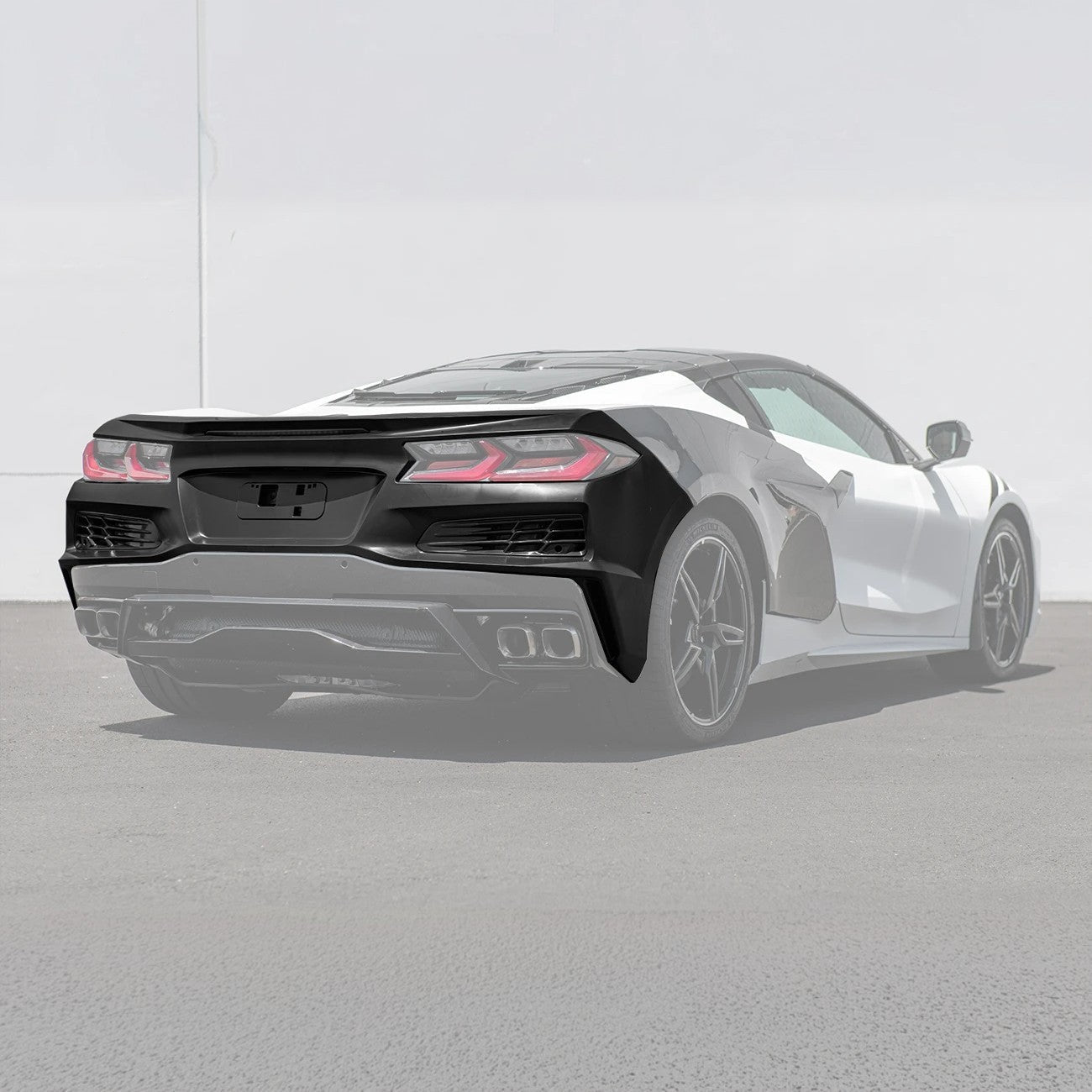 Chevrolet Corvette C8 Stingray Z06 Style Rear Bumper Spoiler Conversion Kit 2020-Up