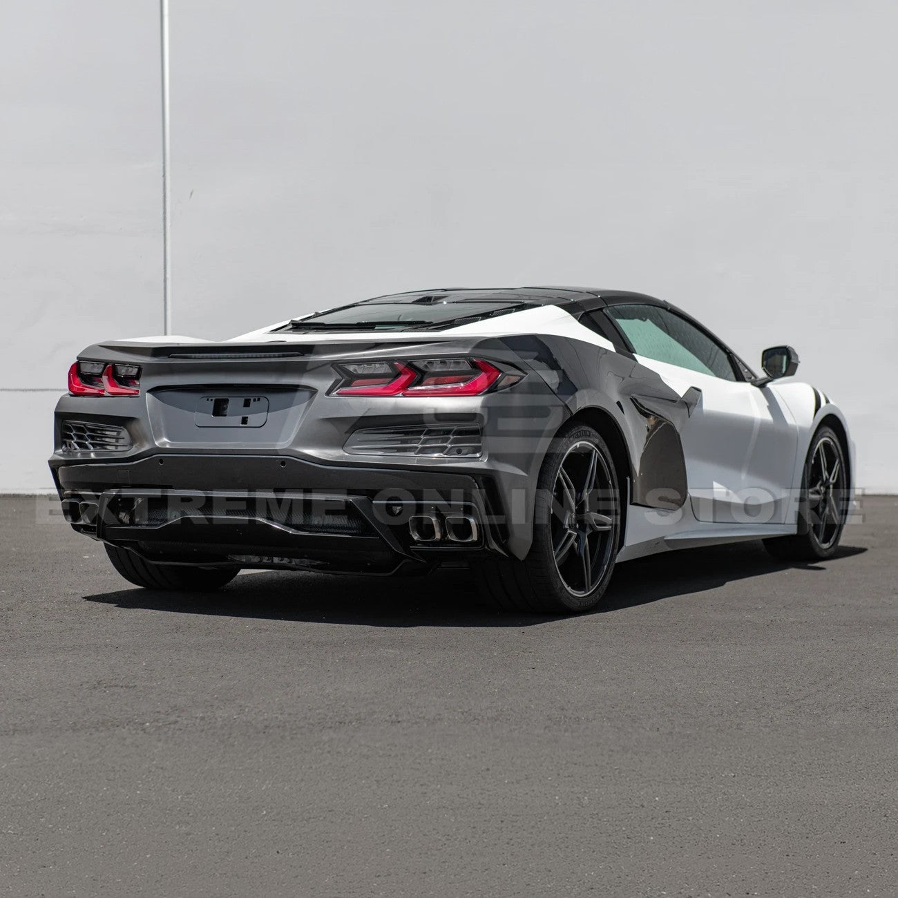 Chevrolet Corvette C8 Stingray Z06 Style Rear Bumper Spoiler Conversion Kit 2020-Up