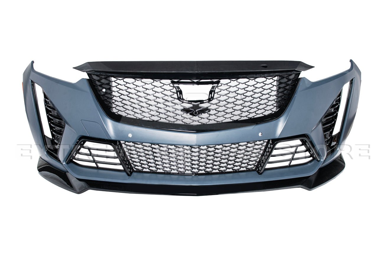 Cadillac CT5 V CT5 Sport Blackwing Style Primed Black Front Bumper Conversion Kit 2020-2024