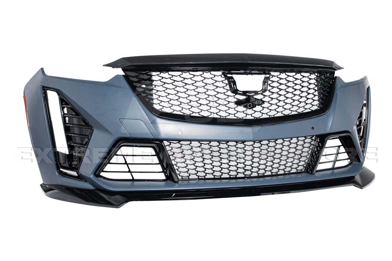 Cadillac CT5 V CT5 Sport Blackwing Style Primed Black Front Bumper Conversion Kit 2020-2024