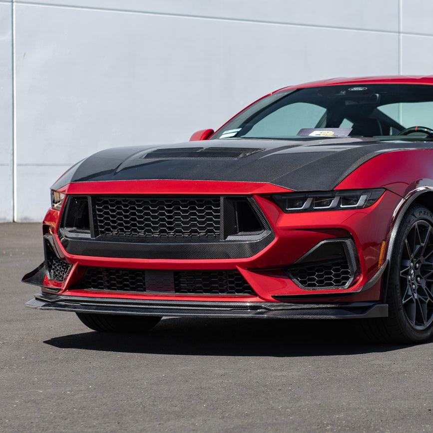 Ford Mustang S650 Dark Horse Style Carbon Fiber Front Upper Grille with GT Mesh Cover 2024-Up