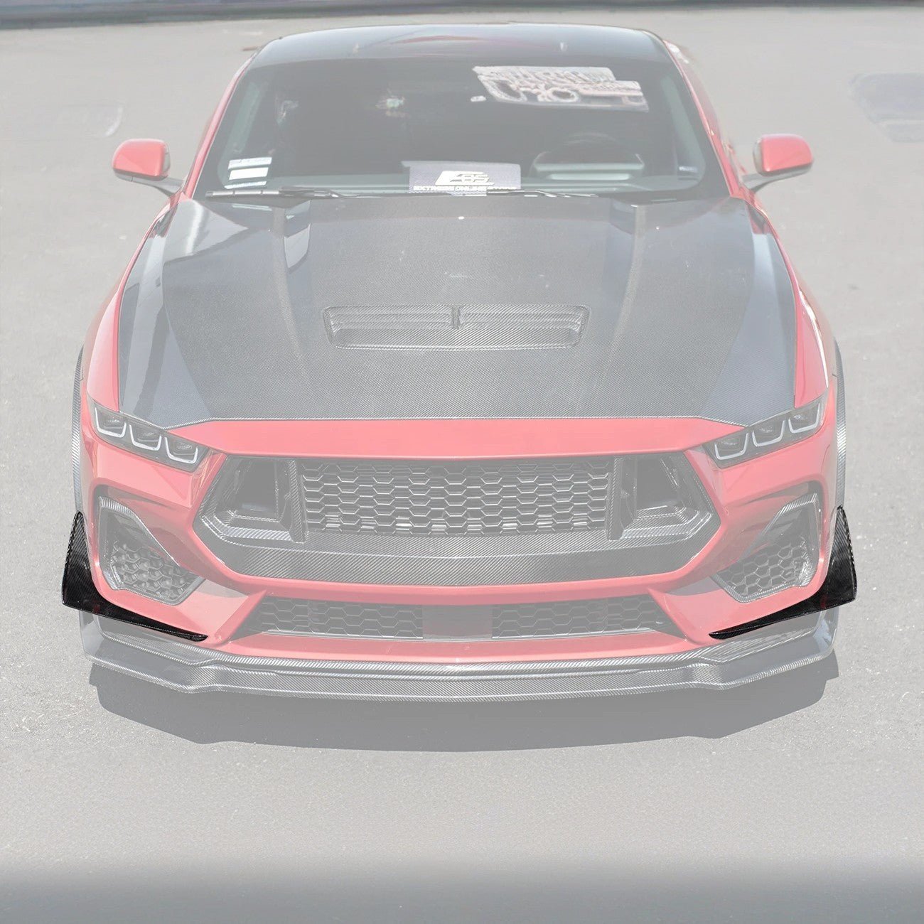 Ford Mustang S650 GT Performance Style Dry Carbon Fiber Front Splitter Canards 2024-Up