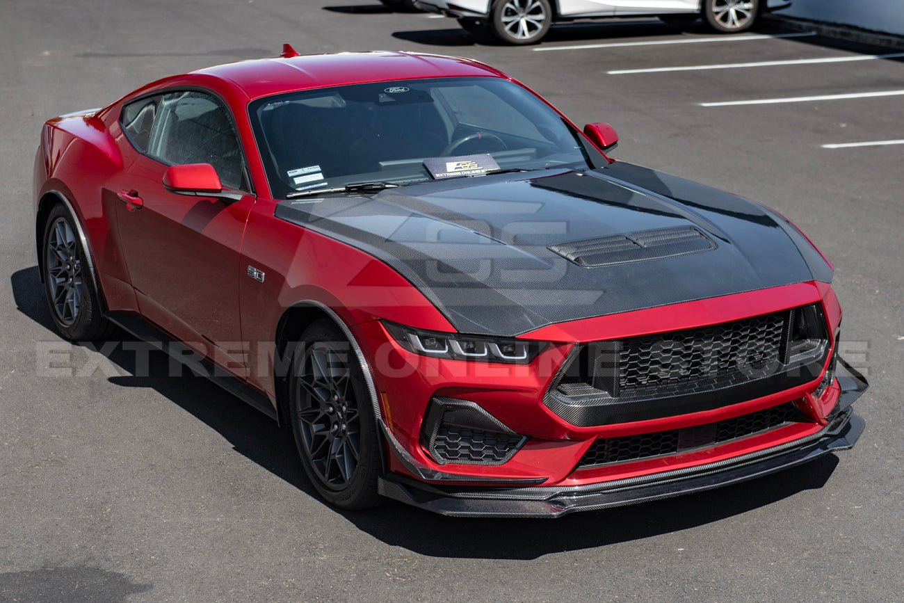 Ford Mustang S650 Dark Horse Style Carbon Fiber Front Upper Grille with GT Mesh Cover 2024-Up
