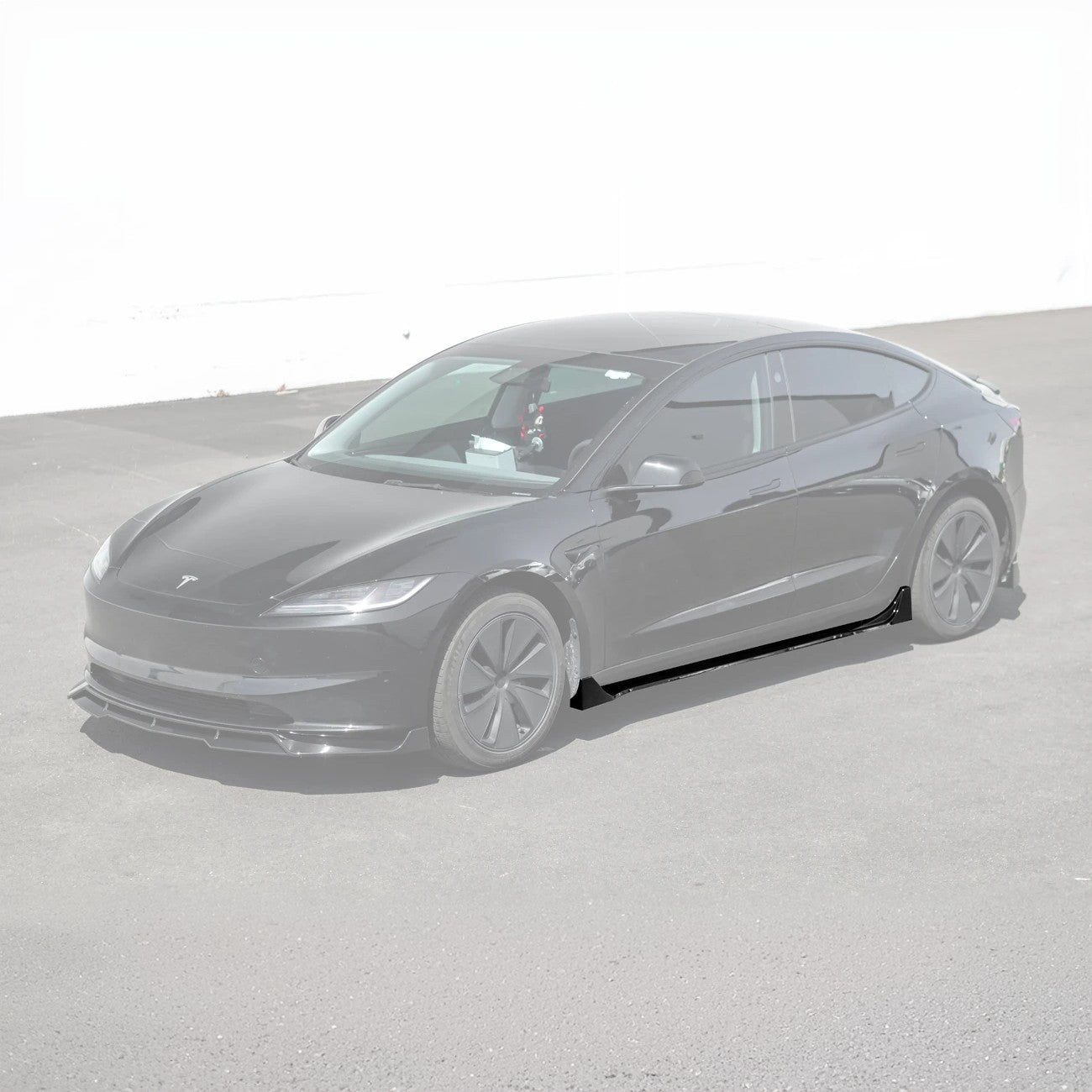 Tesla Model 3 Highland Performance Track Style Gloss Black Side Skirts Rocker Panel Pair 2024-Up