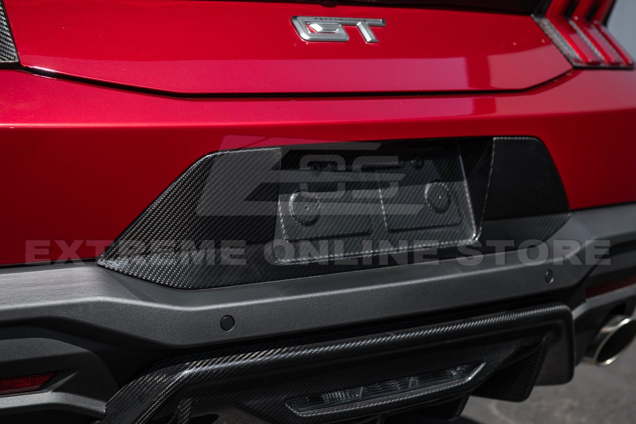 Ford Mustang S650 Factory Style Dry Carbon Fiber License Plate Backing 2024-Up