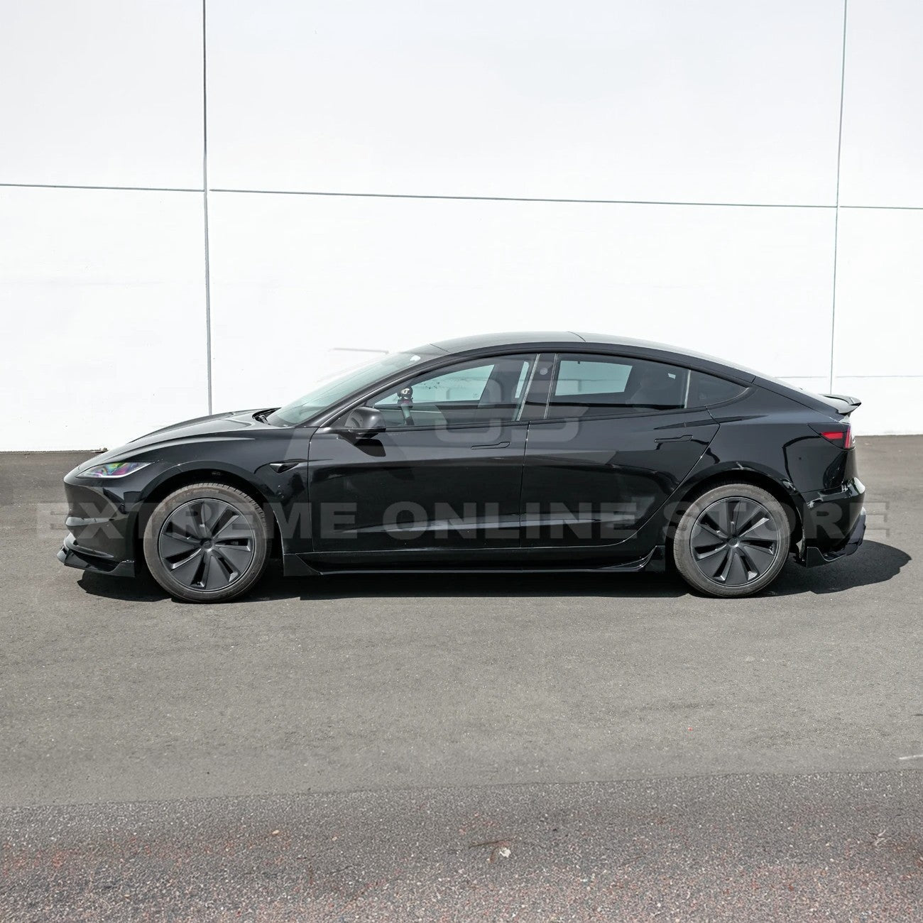 Tesla Model 3 Highland Performance Track Style Gloss Black Side Skirts Rocker Panel Pair 2024-Up