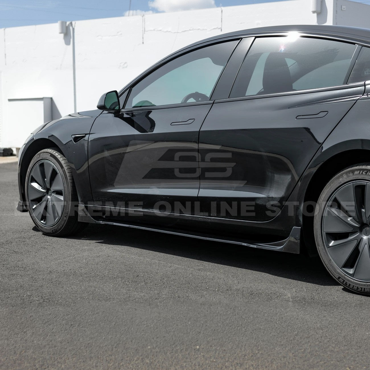 2024-Up Tesla Model 3 Track Style Side Skirts Rocker Panel