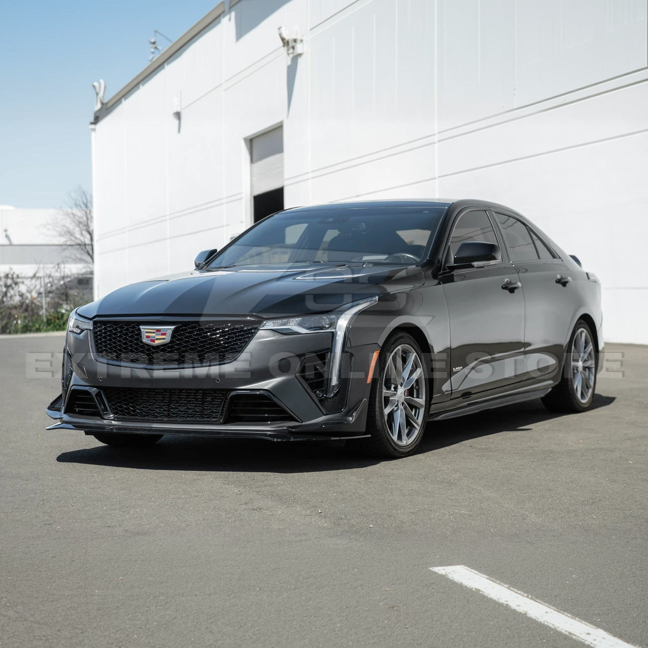 Cadillac CT4 CT4-V Blackwing Style Primed Black Front Bumper Conversion Kit 2020-Up