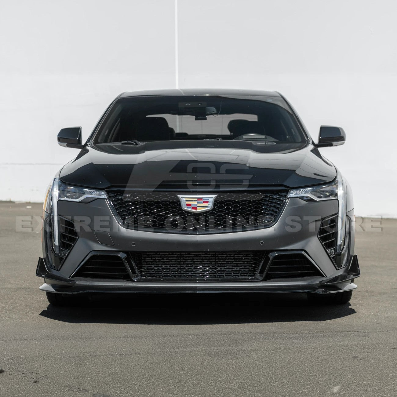 Cadillac CT4 CT4-V Blackwing Style Primed Black Front Bumper Conversion Kit 2020-Up