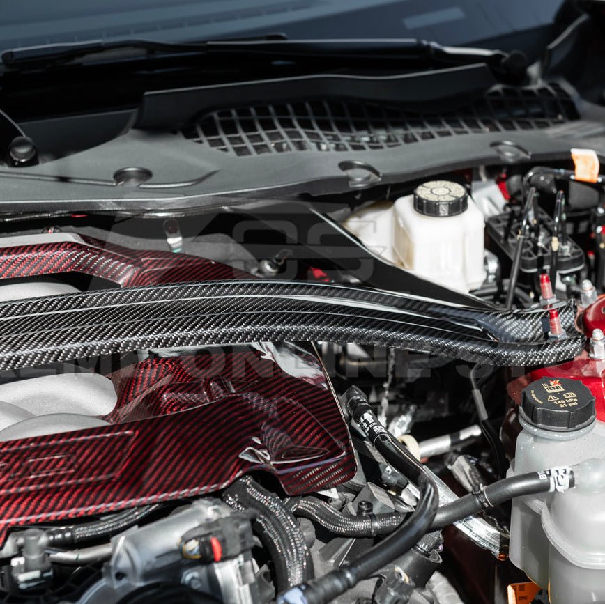 Mustang S650 Dark Horse Style Dry Carbon Fiber Engine Strut Brace Tower Bar 2024-Up