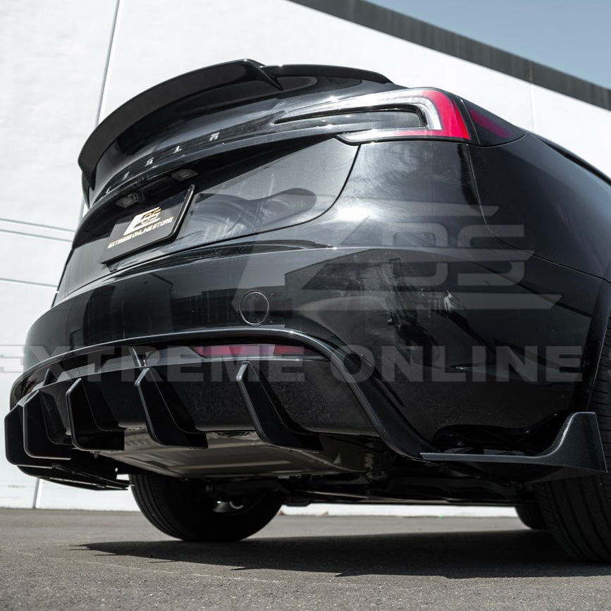 Tesla Model 3 Highland Performance Style Gloss Black Rear Bumper Diffuser Lip 2024-Up