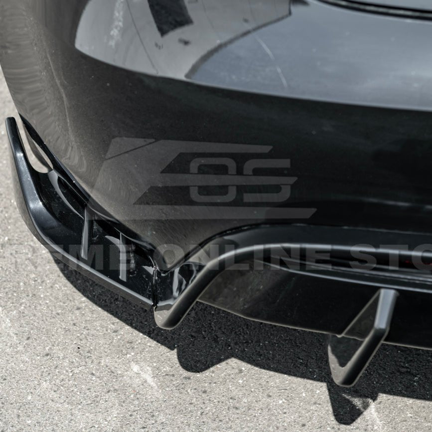 Tesla Model 3 Highland Performance Style Gloss Black Rear Bumper Diffuser Lip 2024-Up