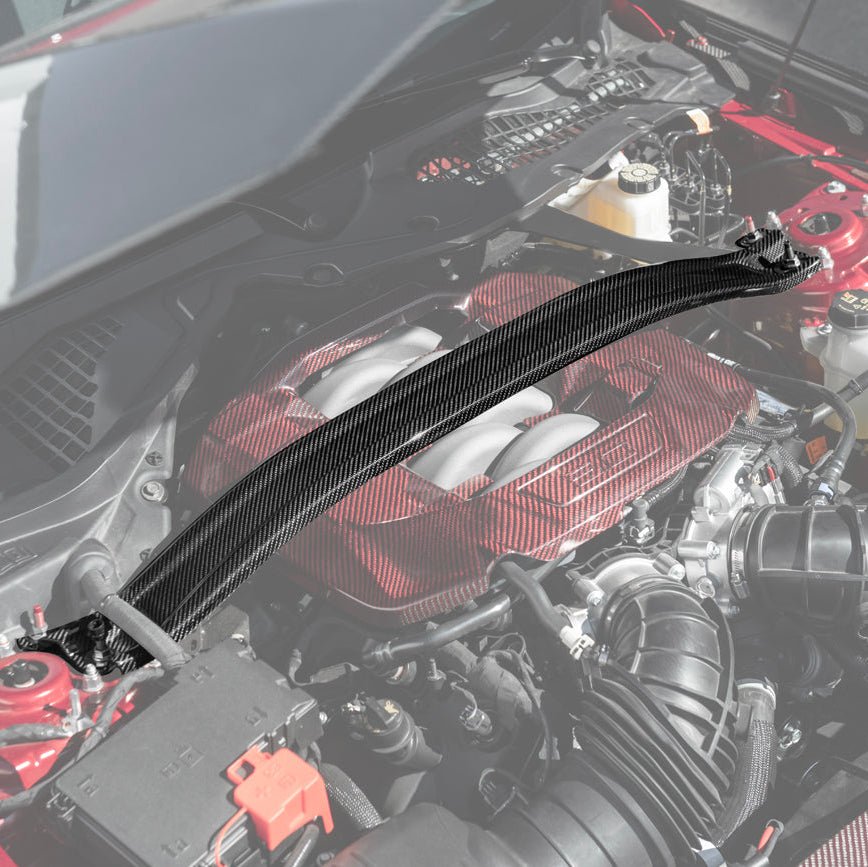 Mustang S650 Dark Horse Style Dry Carbon Fiber Engine Strut Brace Tower Bar 2024-Up