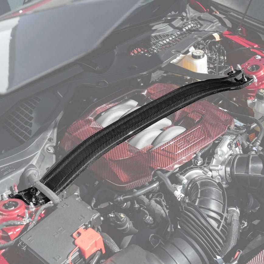 Mustang S650 Dark Horse Style Dry Carbon Fiber Engine Strut Brace Tower Bar 2024-Up