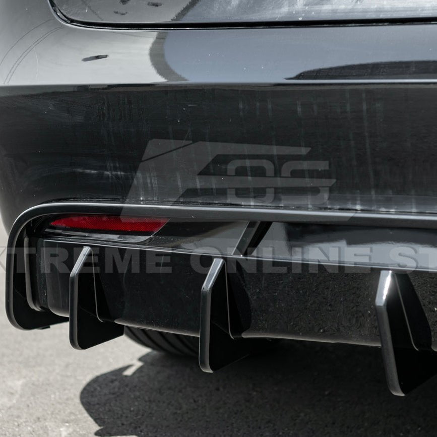 Tesla Model 3 Highland Performance Style Gloss Black Rear Bumper Diffuser Lip 2024-Up