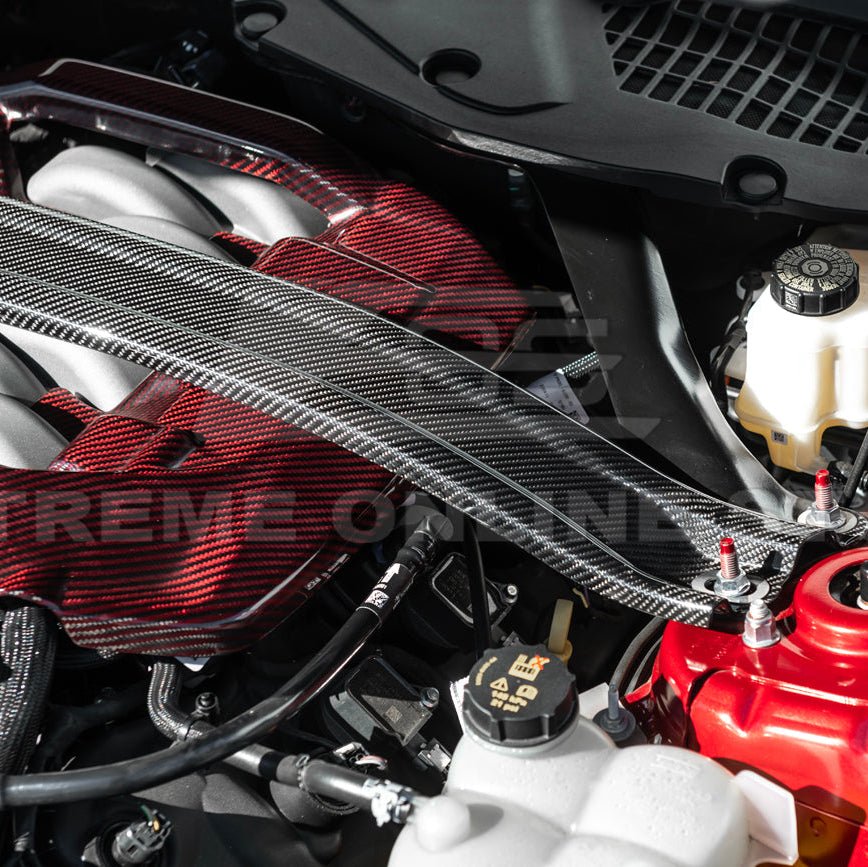 Mustang S650 Dark Horse Style Dry Carbon Fiber Engine Strut Brace Tower Bar 2024-Up