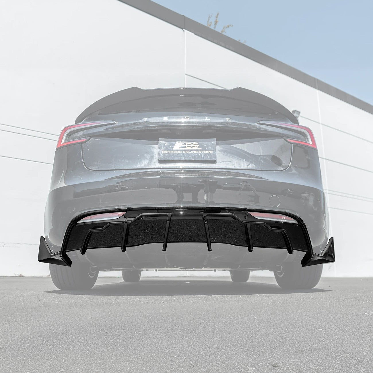 Tesla Model 3 Highland Track Style Gloss Black Rear Bumper Diffuser Lip 2024-Up