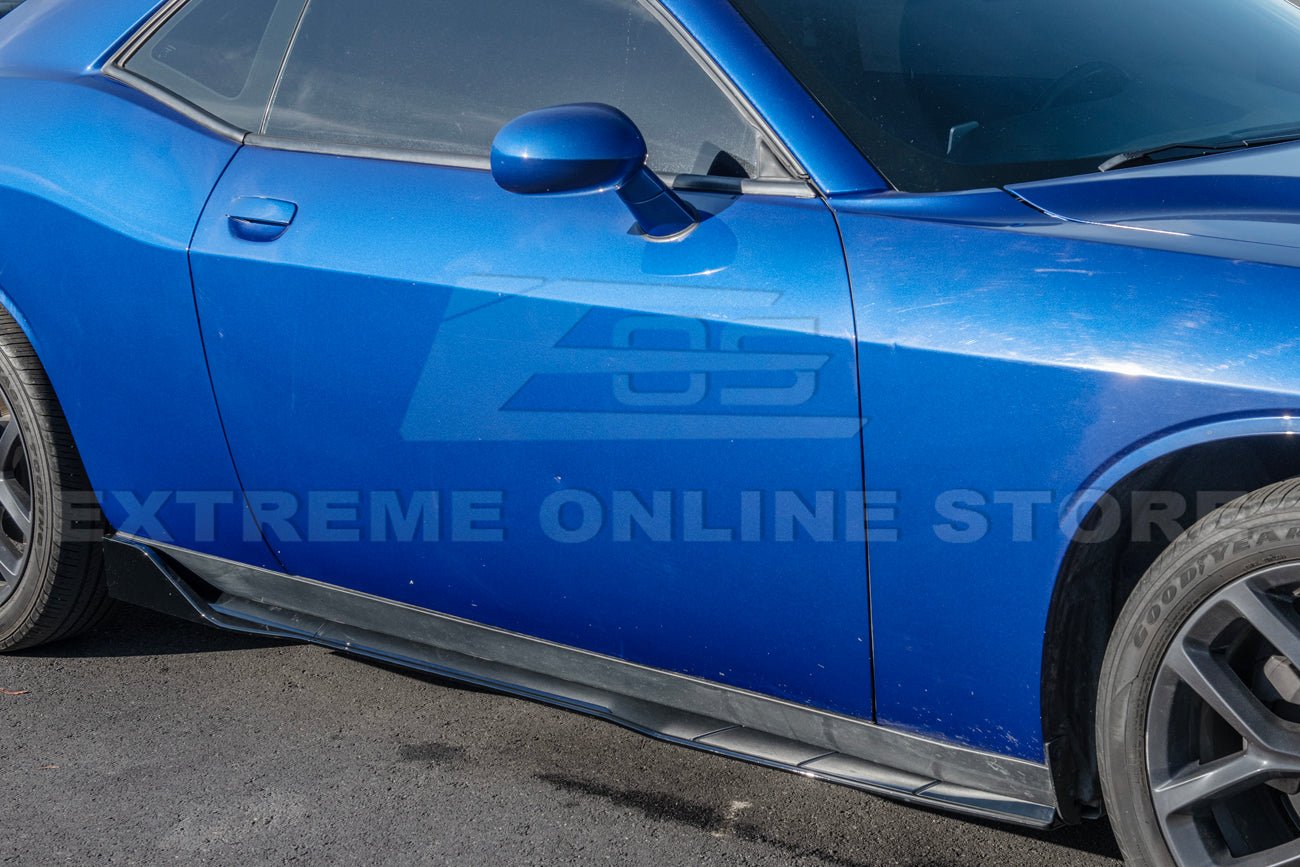 Dodge Challenger Performance Track Style Gloss Black Side Skirt Extensions 2015-Up