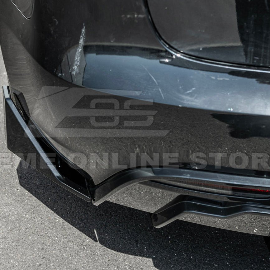 Tesla Model 3 Highland Track Style Gloss Black Rear Bumper Diffuser Lip 2024-Up