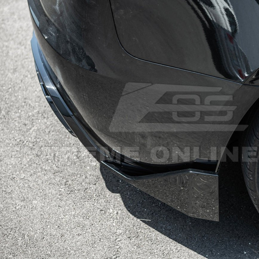 Tesla Model 3 Highland Track Style Gloss Black Rear Bumper Diffuser Lip 2024-Up