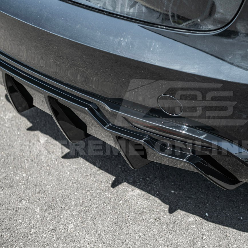 Tesla Model 3 Highland Track Style Gloss Black Rear Bumper Diffuser Lip 2024-Up