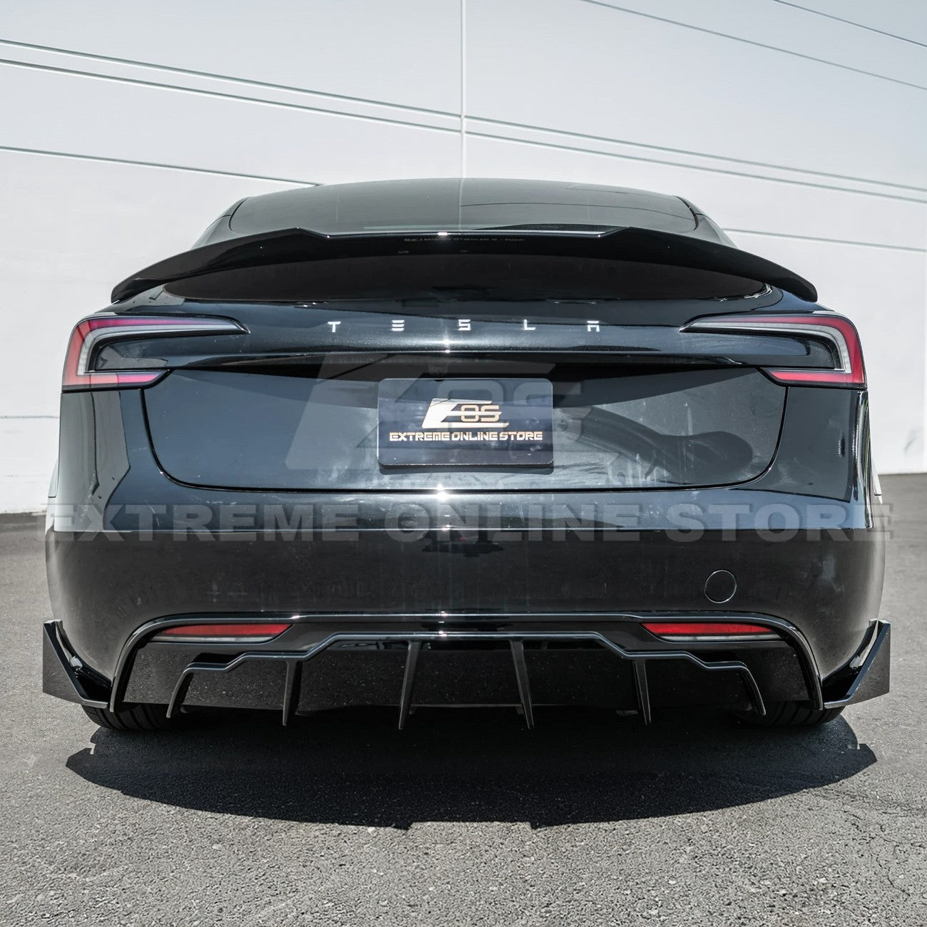 Tesla Model 3 Highland Track Style Gloss Black Rear Trunk Wing Spoiler 2024-Up