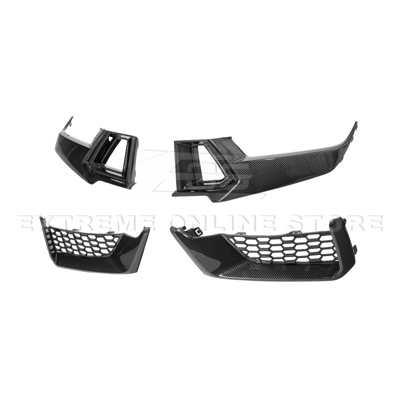 Ford Mustang S650 Dark Horse Dry Carbon Fiber Front Grille Insert Set 2024-Up