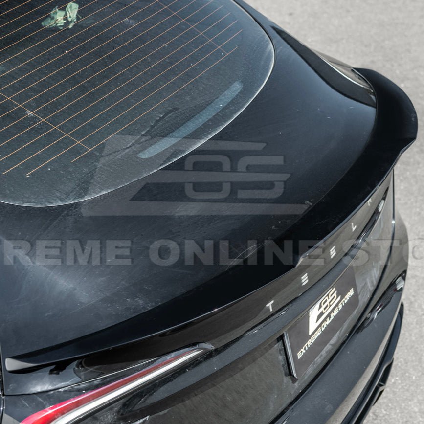 Tesla Model 3 Highland Track Style Gloss Black Rear Trunk Wing Spoiler 2024-Up