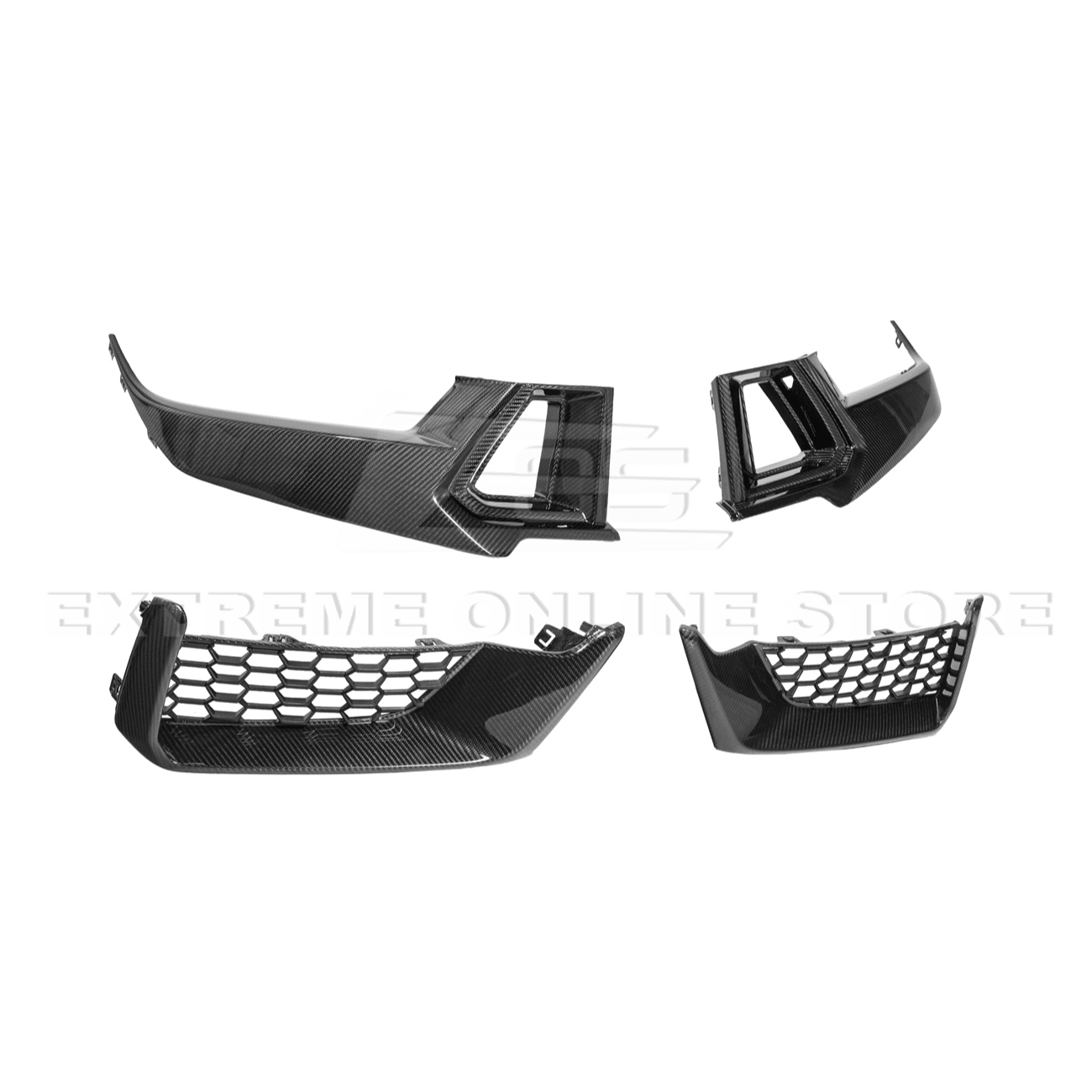 Ford Mustang S650 Dark Horse Dry Carbon Fiber Front Grille Insert Set 2024-Up