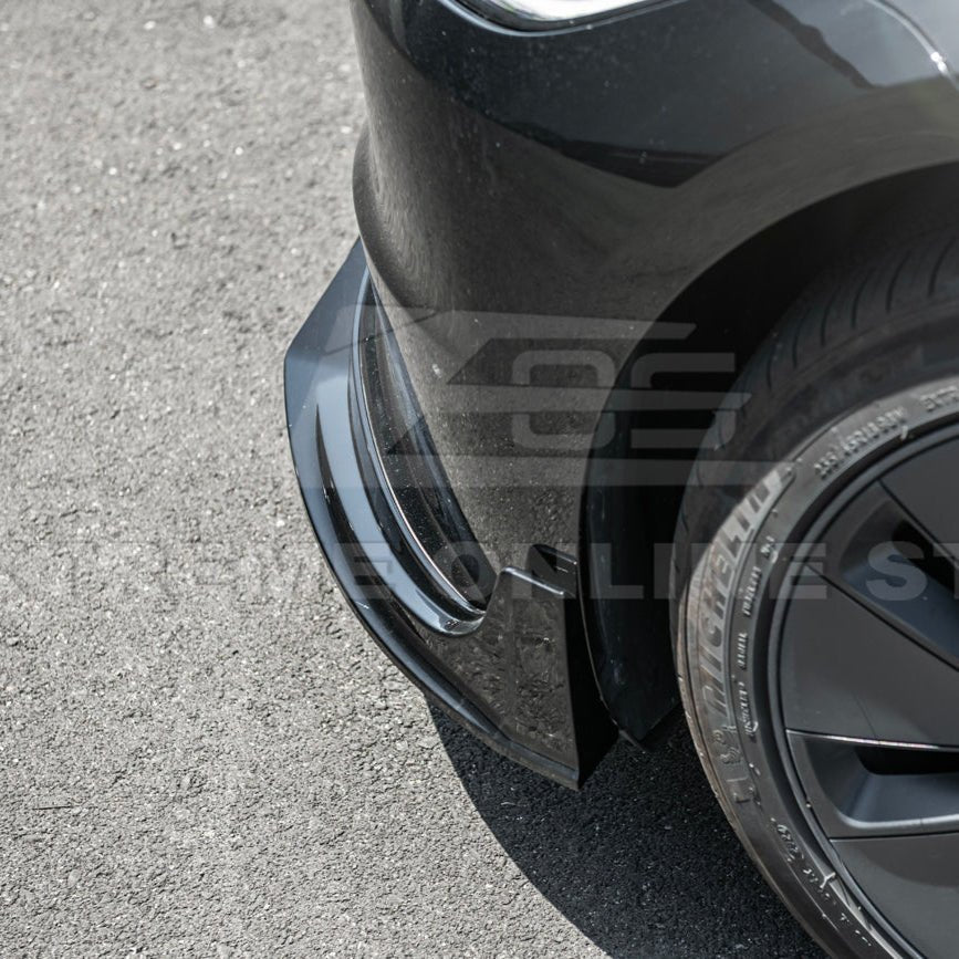 Tesla Model 3 Highland Track Style Gloss Black Front Lip Splitter 2024-Up