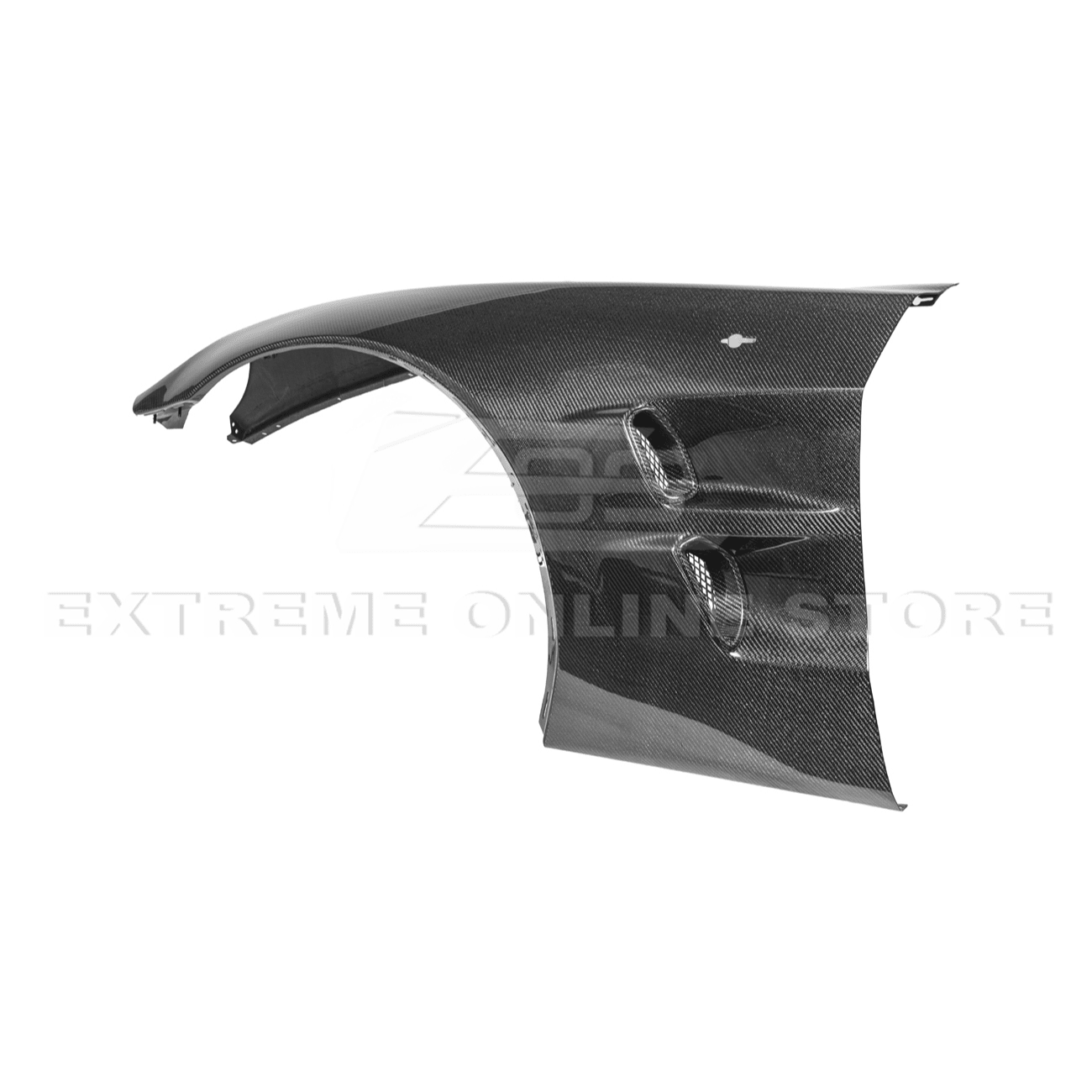 Chevrolet Corvette C6 ZR1 Style Carbon Fiber / Matte Black Front Wide Body Fender Pair 2005-2013