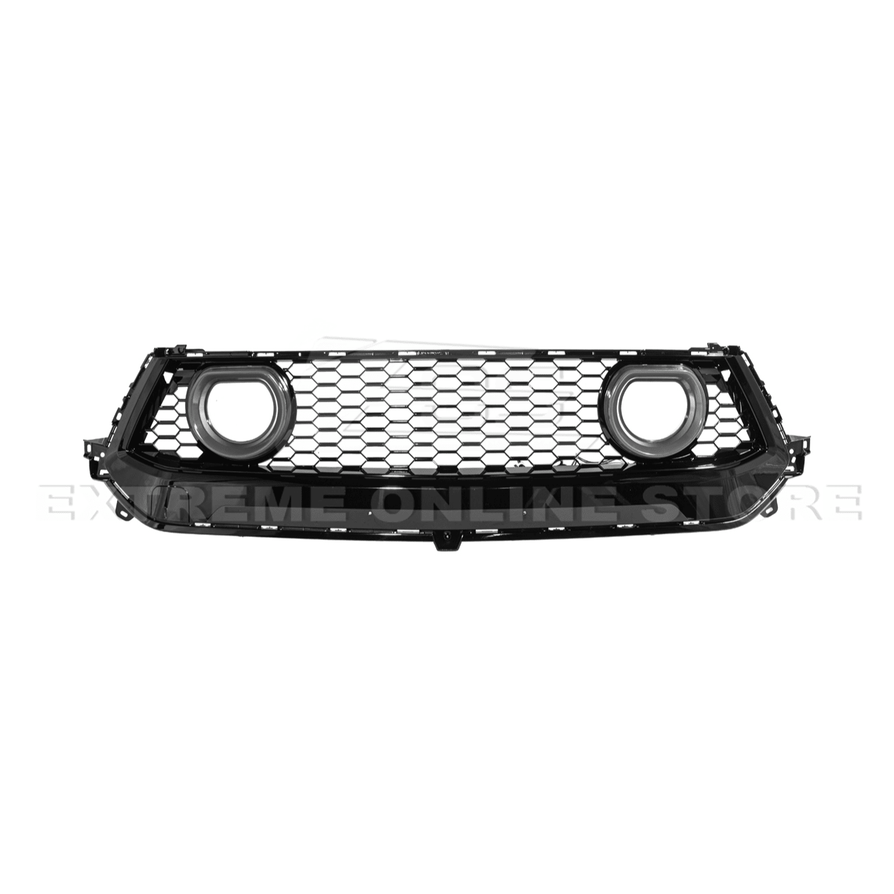 Ford Mustang S650 GTV Style Gloss Black LED Front Upper Grille Air Intakes 2024-Up