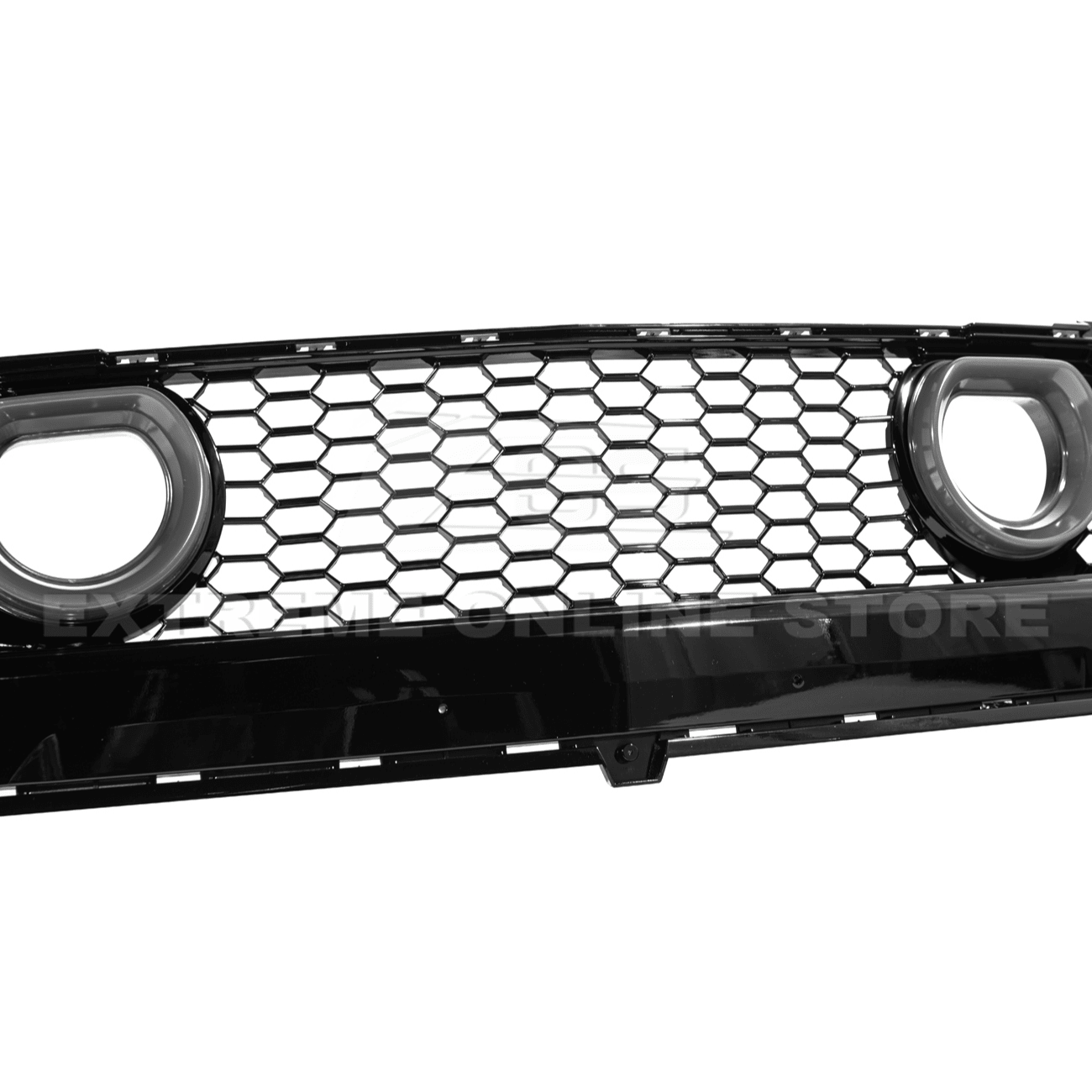 Ford Mustang S650 GTV Style Gloss Black LED Front Upper Grille Air Intakes 2024-Up