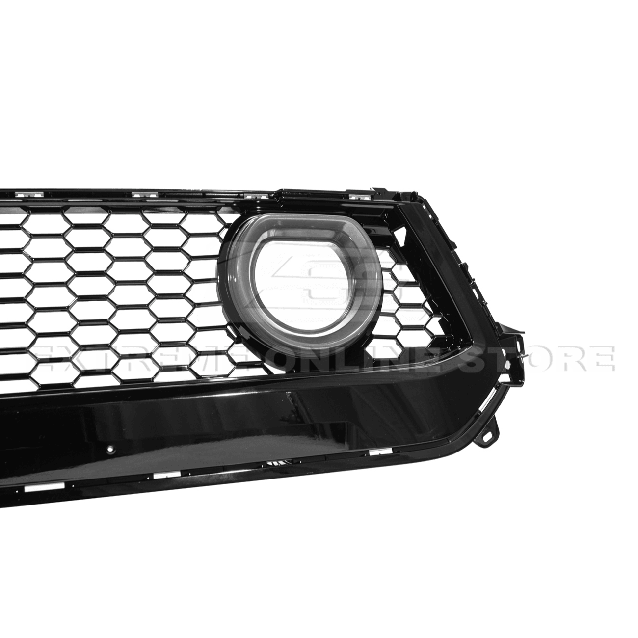 Ford Mustang S650 GTV Style Gloss Black LED Front Upper Grille Air Intakes 2024-Up