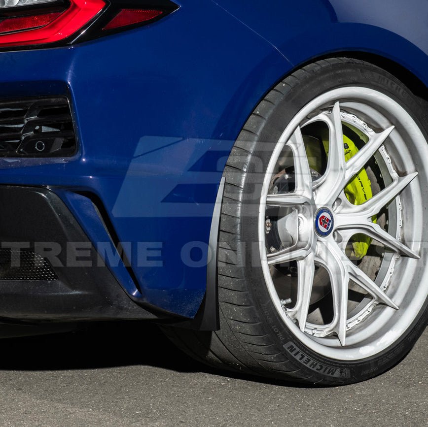 Corvette C8 Z06 XL Extended Rear Mud Flap Guards Matte Black 2023-Up