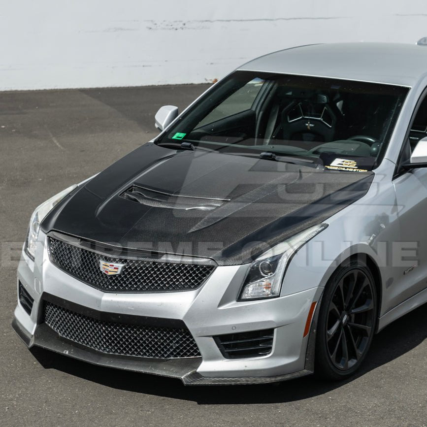 Cadillac ATS ATS-V Factory Style Carbon Fiber Hood Vent Cover 2016-2019