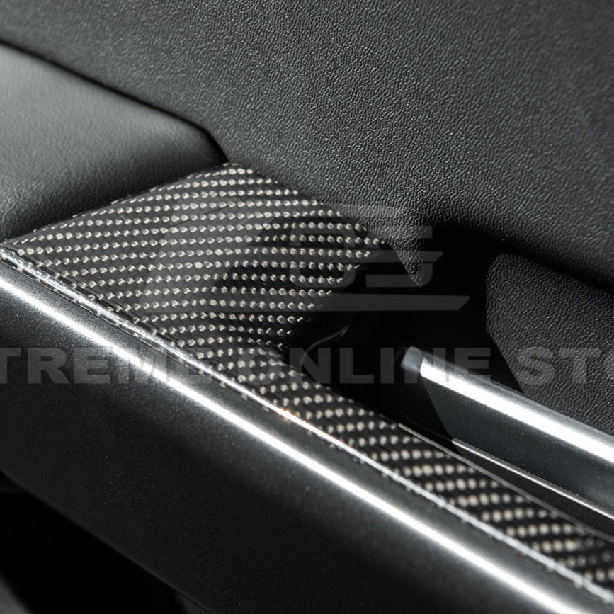 Ford F-150 Dry Carbon Fiber Rear Door Switch Panel Trim Cover 2021-Up