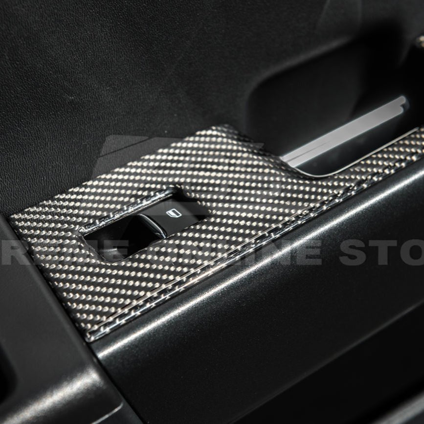 Ford F-150 Dry Carbon Fiber Rear Door Switch Panel Trim Cover 2021-Up