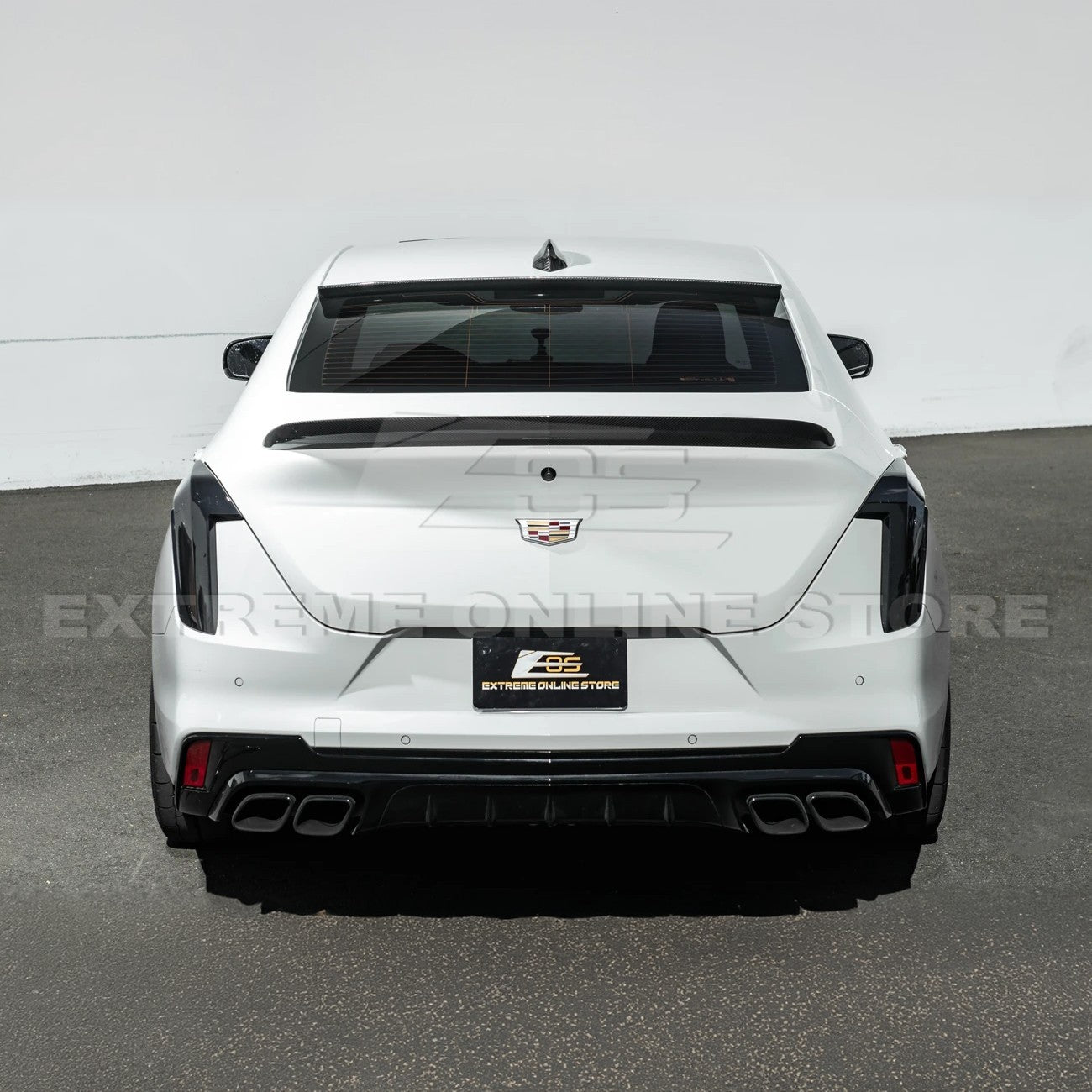Cadillac CT4 / CT4-V Carbon Fiber Rear Roof Window Spoiler 2020-Up