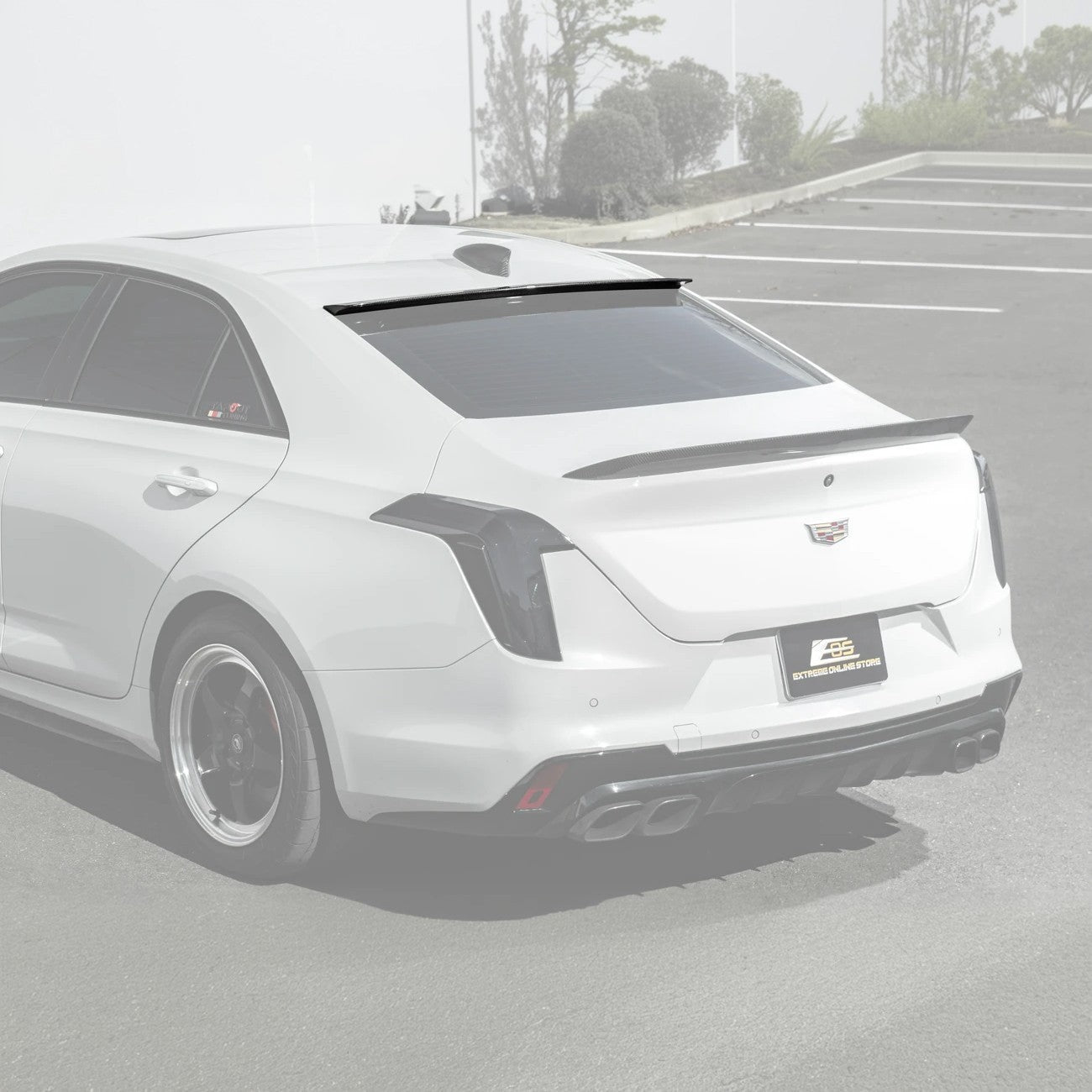 Cadillac CT4 / CT4-V Carbon Fiber Rear Roof Window Spoiler 2020-Up