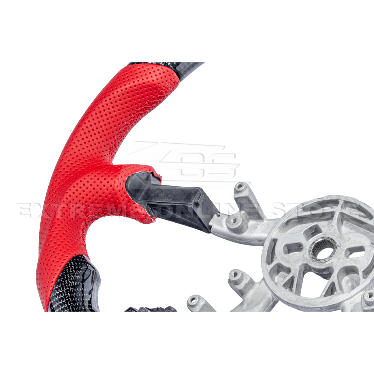 Chevrolet Corvette C5 Carbon Fiber Steering Wheel Red Perforated Leather Stripe 1997-2004