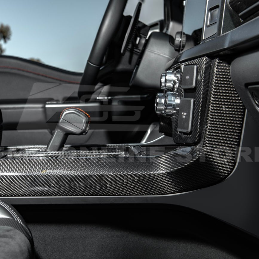 Ford F-150 Factory Style Dry Carbon Fiber Center Console Side Panel Trim Cover 2021-Up