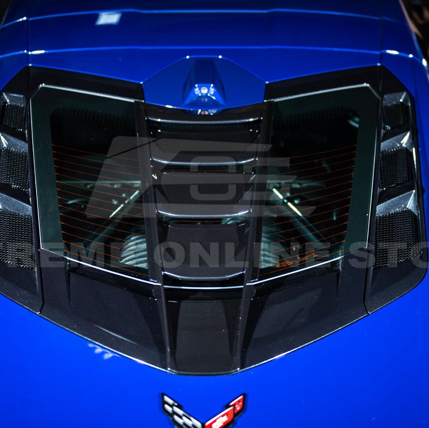 Corvette C8 ZR1 Style Carbon Flash Rear Window Louver Vent Cover 2020-Up