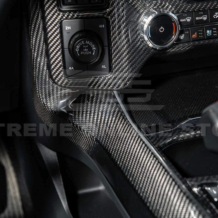 Ford F-150 Factory Style Dry Carbon Fiber Center Console Side Panel Trim Cover 2021-Up